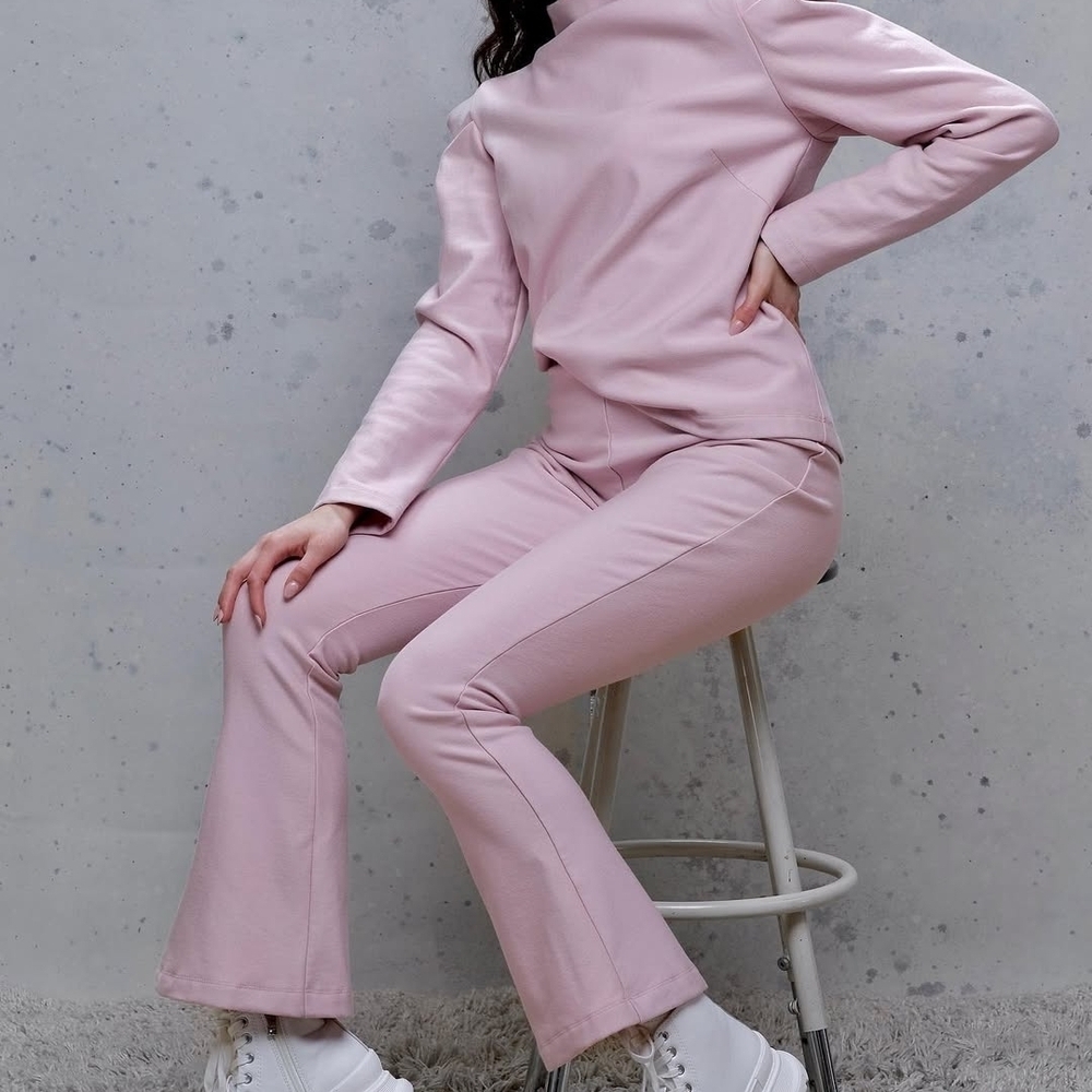 🇨🇦 Marigold Mimi Flared Pants XL – Blush Pink, Bamboo Blend, Made in Canada